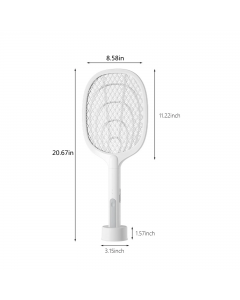Electric Fly Swatter Rechargeable 3000V 2-in-1 Racket Purple Light Extinguisher Dual Mode Indoor 1 Pack