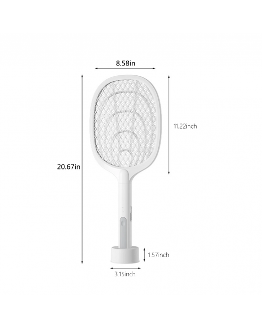 Electric Fly Swatter Rechargeable 3000V 2-in-1 Racket Purple Light Extinguisher Dual Mode Indoor 1 Pack Electric Fly Swatter Rechargeable 3000V 2-in-1 Racket Purple Light Extinguisher Dual Mode Indoor 1 Pack