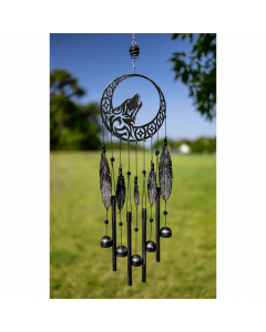 Tribal Wolf Dreamcatcher Outdoor Garden Decor Wind Chime