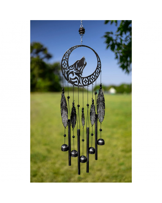 Tribal Wolf Dreamcatcher Outdoor Garden Decor Wind Chime