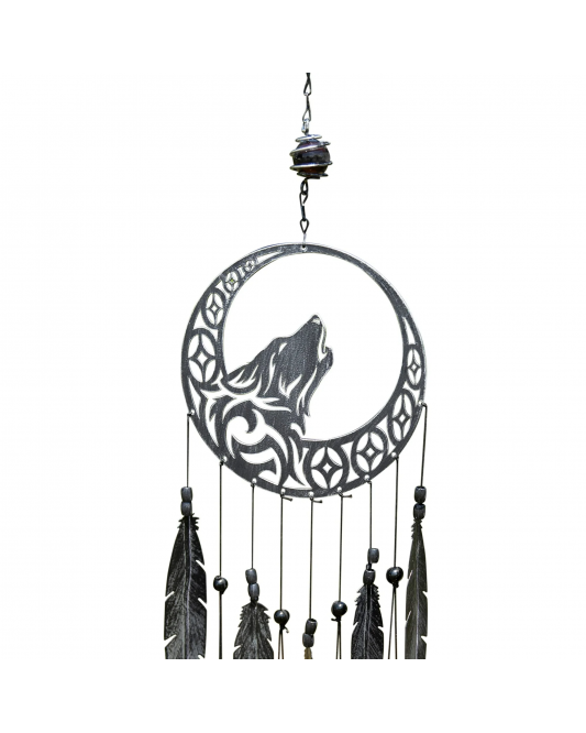 Tribal Wolf Dreamcatcher Outdoor Garden Decor Wind Chime