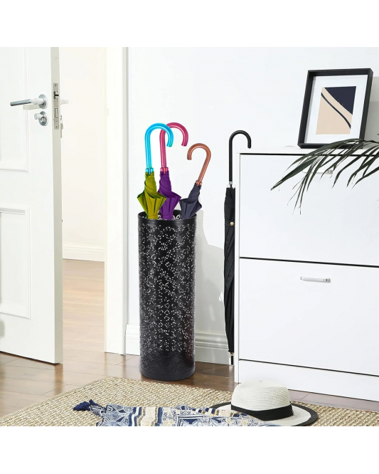  Metal Round Umbrella Stand Rack, Free Standing Umbrella Holder Bin