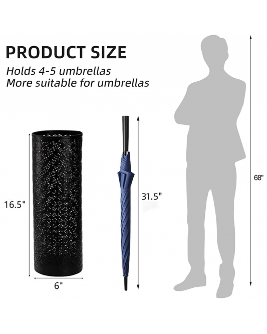  Metal Round Umbrella Stand Rack, Free Standing Umbrella Holder Bin