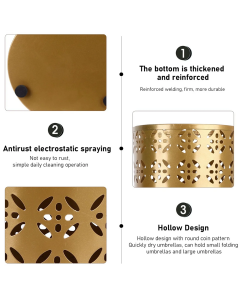 Umbrella Rack for Home Use Storage Freestanding Round Gold