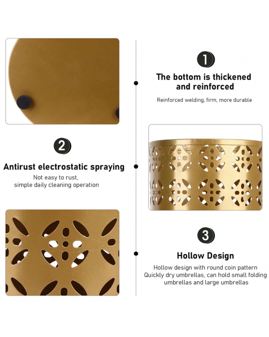 Umbrella Rack for Home Use Storage Freestanding Round Gold Umbrella Rack for Home Use Storage Freestanding Round Gold