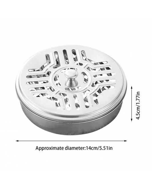 Bdday 4pc Stainless Steel Mosquito Coil Box Portable Mosquito Coil Holders and Heat Mosquito Coil with 4 Brushes