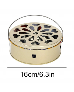 Handy Mosquito Coil Tray, Portable Outdoor Mosquito Repellent Box with Handle, Safe & Durable Metal Construction