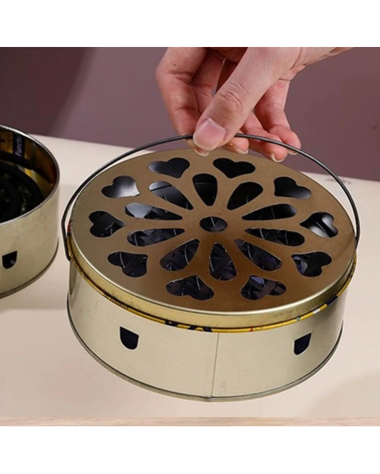 Handy Mosquito Coil Tray, Portable Outdoor Mosquito Repellent Box with Handle, Safe & Durable Metal Construction Handy Mosquito Coil Tray, Portable Outdoor Mosquito Repellent Box with Handle, Safe & Durable Metal Construction