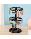Acrylic Jewelry Organizer Stand | 2 Tier Rotating Jewelry Display Tower | Spinning Necklace Rack with Multiple Grooves 